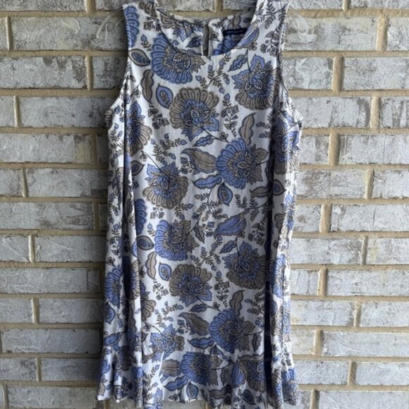 Tommy Hilfiger Sleeveless Linen Blend Keyhole Back Shift Dress Women's Size 12 - Picture 1 of 8